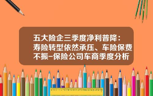 五大险企三季度净利普降：寿险转型依然承压、车险保费不振-保险公司车商季度分析【新闻】.