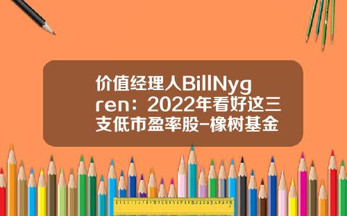 价值经理人BillNygren:2022年看好这三支低市盈率股-橡树基金