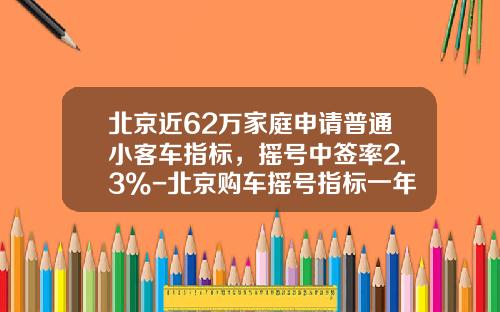 北京近62万家庭申请普通小客车指标，摇号中签率2.3%-北京购车摇号指标一年多少个【新闻】