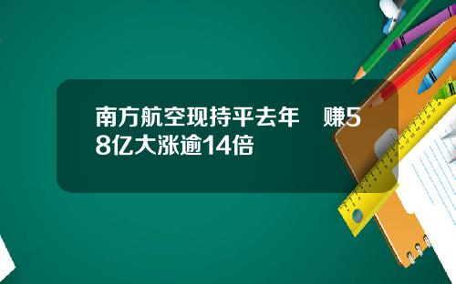 南方航空现持平去年淨赚58亿大涨逾14倍