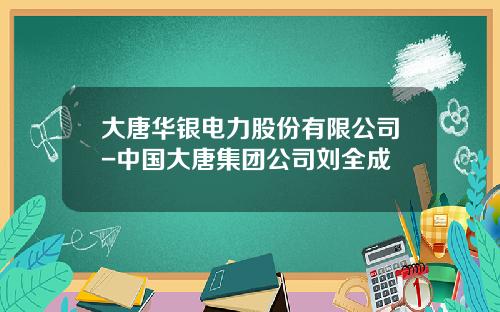 大唐华银电力股份有限公司-中国大唐集团公司刘全成