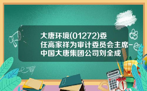 大唐环境(01272)委任高家祥为审计委员会主席-中国大唐集团公司刘全成