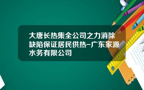 大唐长热集全公司之力消除缺陷保证居民供热-广东家源水务有限公司