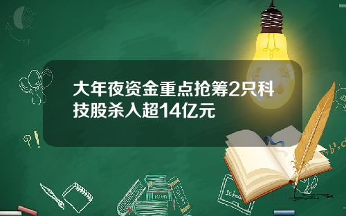 大年夜资金重点抢筹2只科技股杀入超14亿元