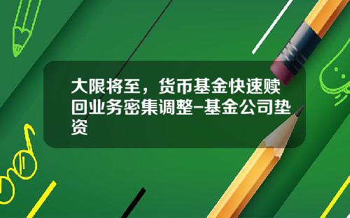 大限将至，货币基金快速赎回业务密集调整-基金公司垫资