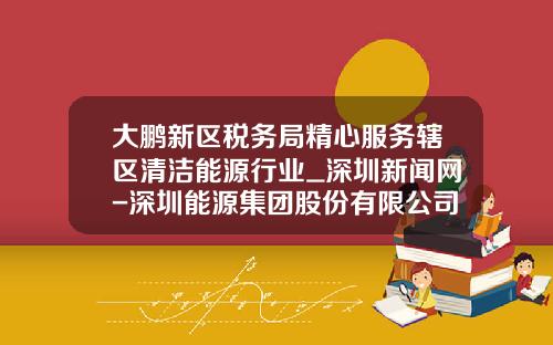 大鹏新区税务局精心服务辖区清洁能源行业_深圳新闻网-深圳能源集团股份有限公司东部电厂
