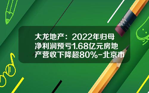 大龙地产：2022年归母净利润预亏1.68亿元房地产营收下降超80%-北京市大龙房地产开发有限公司