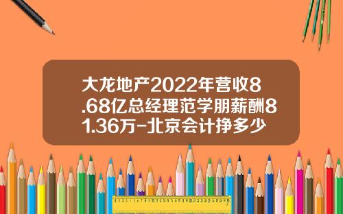 大龙地产2022年营收8.68亿总经理范学朋薪酬81.36万-北京会计挣多少