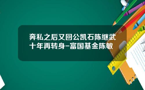 奔私之后又回公凯石陈继武十年再转身-富国基金陈敏
