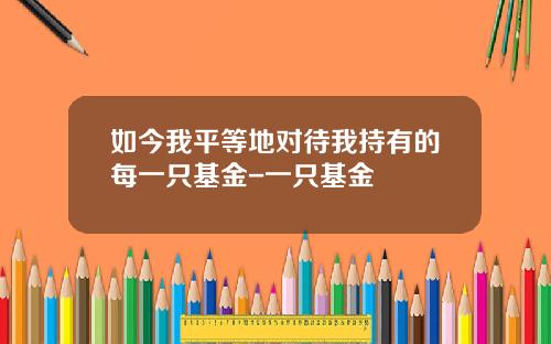 如今我平等地对待我持有的每一只基金-一只基金