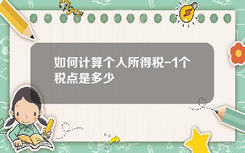 如何计算个人所得税-1个税点是多少