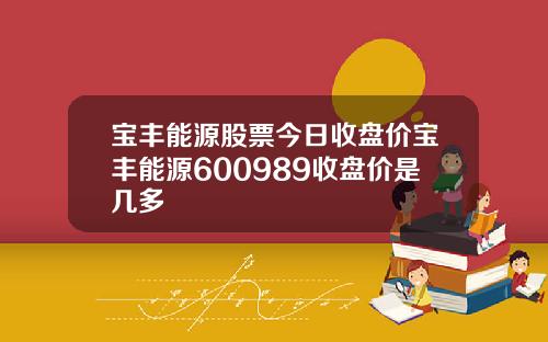 宝丰能源股票今日收盘价宝丰能源600989收盘价是几多