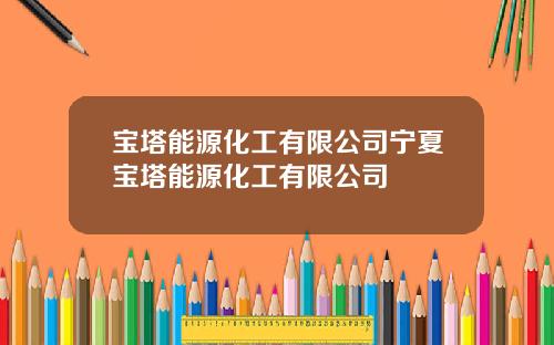 宝塔能源化工有限公司宁夏宝塔能源化工有限公司