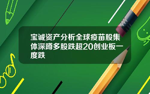 宝诚资产分析全球疫苗股集体深蹲多股跌超20创业板一度跌