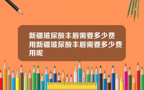 新疆玻尿酸丰唇需要多少费用新疆玻尿酸丰唇需要多少费用呢