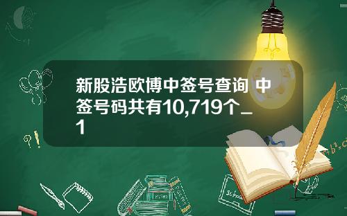 新股浩欧博中签号查询 中签号码共有10,719个_1