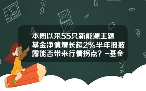 本周以来55只新能源主题基金净值增长超2%半年报披露能否带来行情拐点？-基金净值提醒