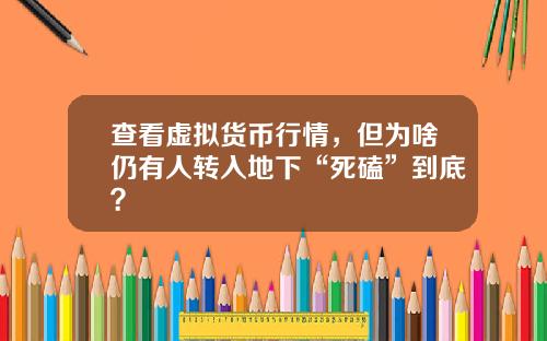 查看虚拟货币行情,但为啥仍有人转入地下“死磕”到底?