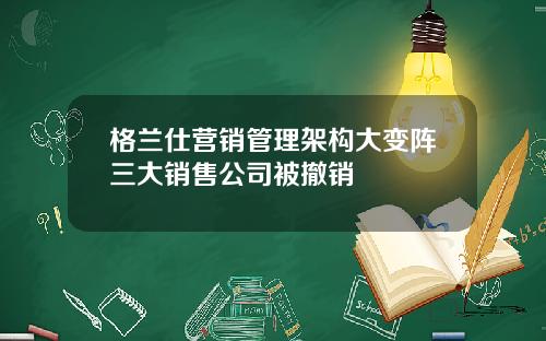 格兰仕营销管理架构大变阵三大销售公司被撤销