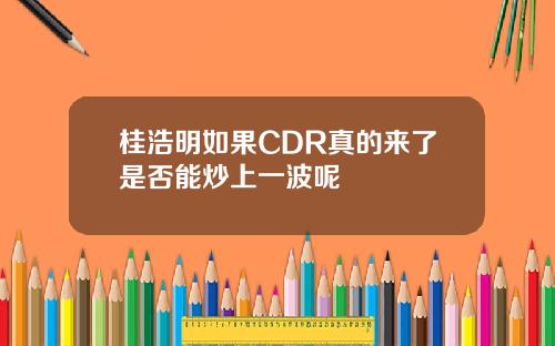 桂浩明如果CDR真的来了是否能炒上一波呢