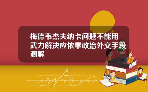 梅德韦杰夫纳卡问题不能用武力解决应依靠政治外交手段调解