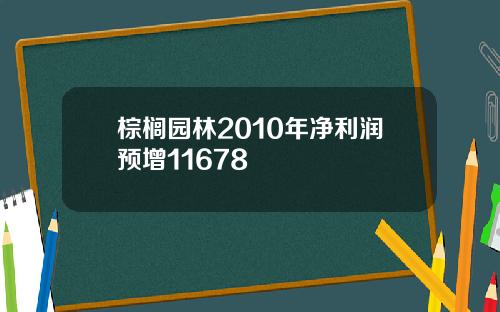 棕榈园林2010年净利润预增11678