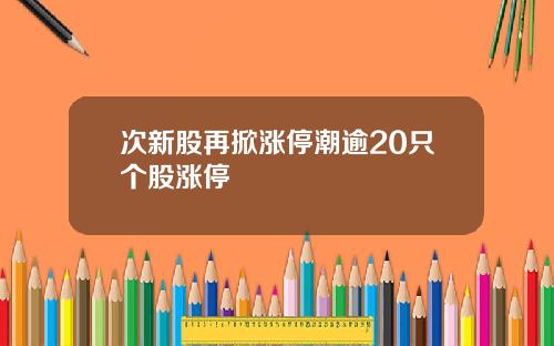 次新股再掀涨停潮逾20只个股涨停