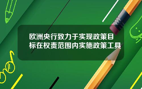 欧洲央行致力于实现政策目标在权责范围内实施政策工具