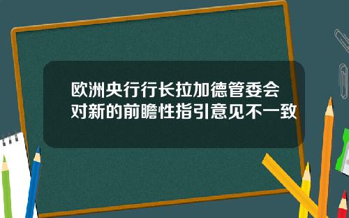 欧洲央行行长拉加德管委会对新的前瞻性指引意见不一致