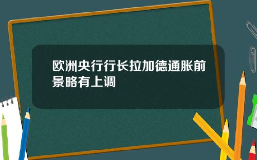 欧洲央行行长拉加德通胀前景略有上调