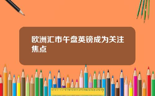 欧洲汇市午盘英镑成为关注焦点