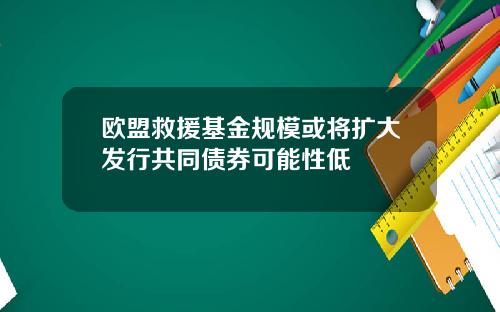 欧盟救援基金规模或将扩大发行共同债券可能性低