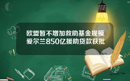 欧盟暂不增加救助基金规模爱尔兰850亿援助贷款获批