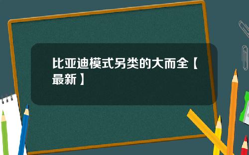 比亚迪模式另类的大而全【最新】