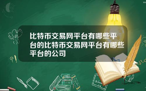 比特币交易网平台有哪些平台的比特币交易网平台有哪些平台的公司