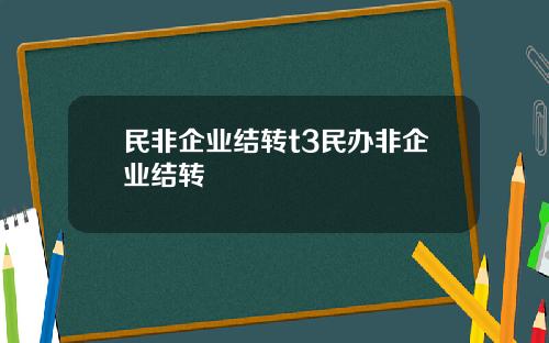 民非企业结转t3民办非企业结转