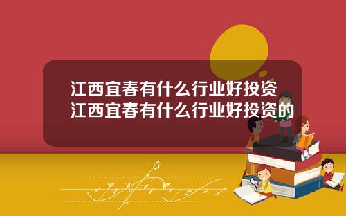 江西宜春有什么行业好投资江西宜春有什么行业好投资的