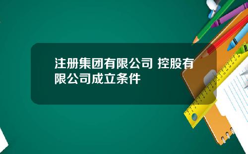注册集团有限公司 控股有限公司成立条件