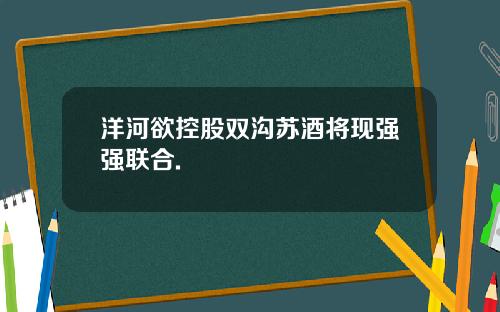 洋河欲控股双沟苏酒将现强强联合.