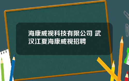 海康威视科技有限公司 武汉江夏海康威视招聘
