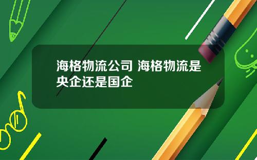 海格物流公司 海格物流是央企还是国企