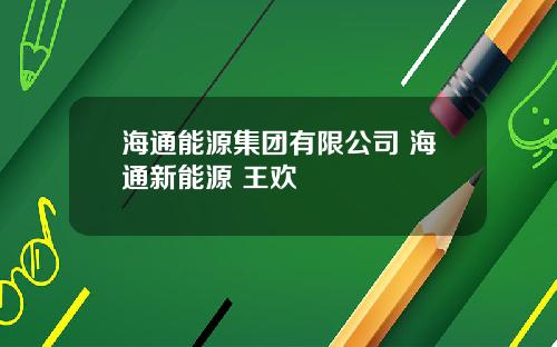 海通能源集团有限公司 海通新能源 王欢