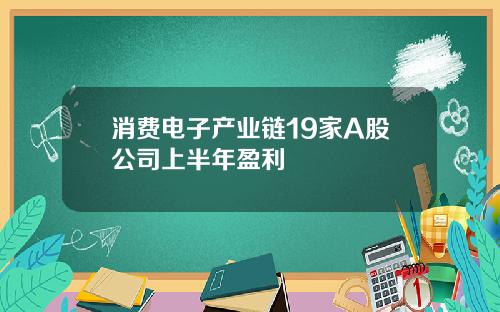 消费电子产业链19家A股公司上半年盈利
