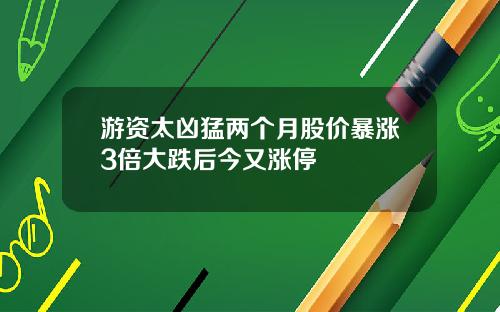 游资太凶猛两个月股价暴涨3倍大跌后今又涨停
