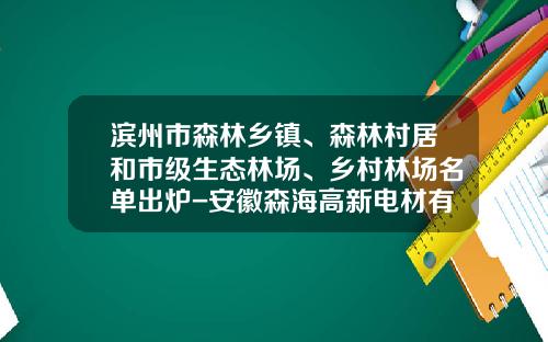 滨州市森林乡镇、森林村居和市级生态林场、乡村林场名单出炉-安徽森海高新电材有限公司