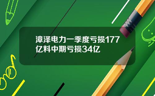 漳泽电力一季度亏损177亿料中期亏损34亿