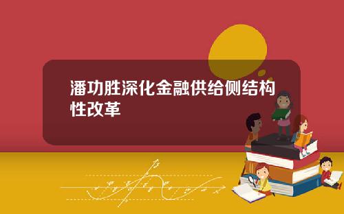 潘功胜深化金融供给侧结构性改革