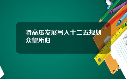 特高压发展写入十二五规划众望所归