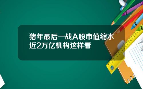猪年最后一战A股市值缩水近2万亿机构这样看
