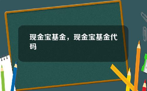 现金宝基金,现金宝基金代码